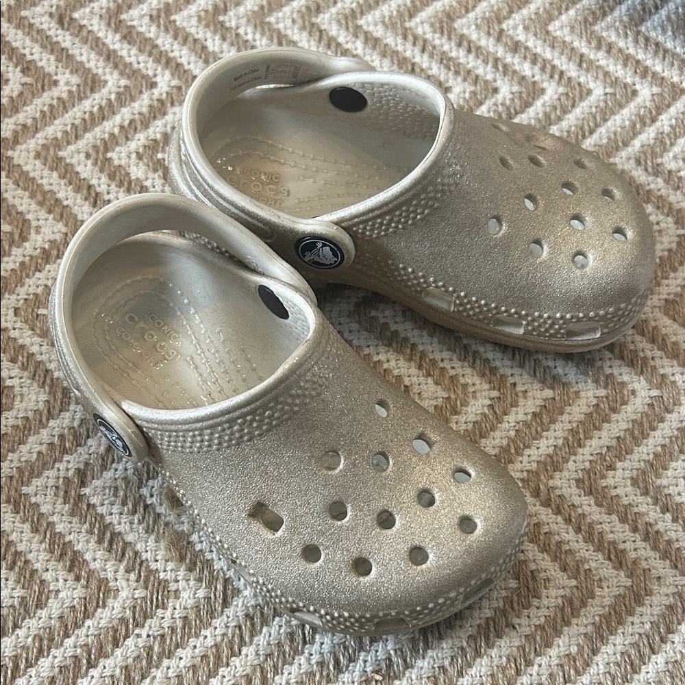 CROCS Kids Metallic Gold Clogs